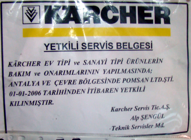 KARCHER YETK?L? SERV?S BELGES?